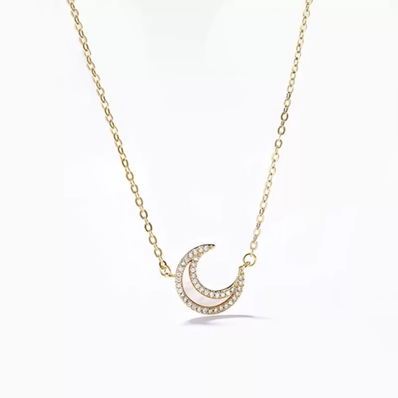 NEW 14k Gold Sea Shell Crescent Moon Necklace π - Picture 6 of 16